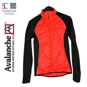 Avalanche Zip Up Thermo Blend Orange and Black Jacket With Thumb Holes